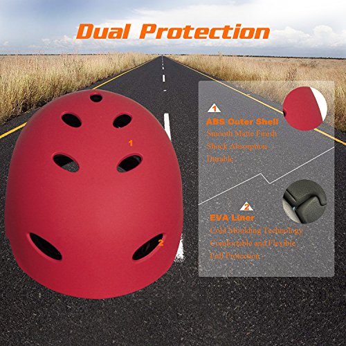 Vihir Adult Water Sports Skate Bike Helmet with Ears Adjustable Multi Skating Skateboard Scooter Surf Men Women Dial Helmet