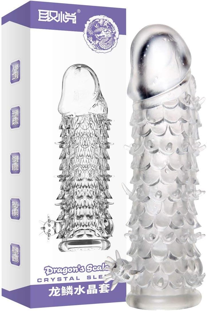 Silicone Spike Con-Dom Reusable Quality Type Permanent Bump Enhanc e 1 PC Dragon's Scale