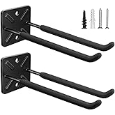 Wallavant Heavy Duty Garage Hooks and Tool Organizer, Wall Mount Utility Storage Hangers for Car Tires, Ladders, Chairs, Garden Tools, Power Tools and More(2PC-12.4 Inches)