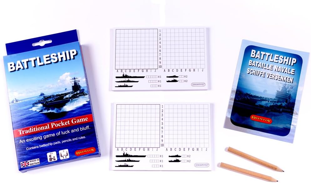 Brimtoy Battleship a Game of Strategy, Bluff and Luck, Supplied with 2 Pads, Pencil and Instructions, Family Game - Image 3