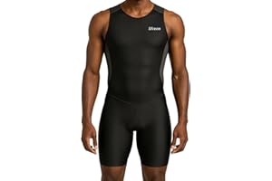 WIXEN SPORTS Wixen Men's Performance Triathlon Suit Sleeveless Tri Suit Padded Quick Dry Run Swim Bike