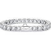 AimiIee 4.2-20.4cttw Moissanite Tennis Bracelet for Women Men D Color VVS1 Clarity Round Brilliant Cut S925 Sterling Silver 3/4.5/5.5mm Moissanite Bracelet with Certificate