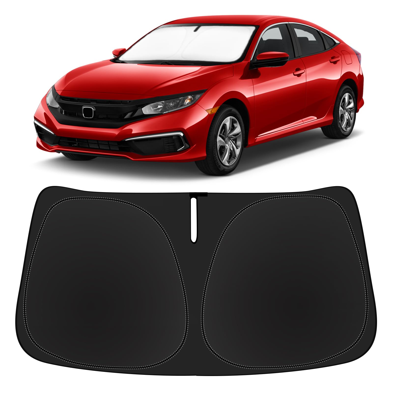 Photo 1 of Custom-fit Civic Car Windshield Sunshade for Honda Civic 10 Generation 2016-2021 Foldable Front Window Sun Shades Sun Visor Shield Cover Protector 240T Reflective Fabric Blocks UV Rays Accessories