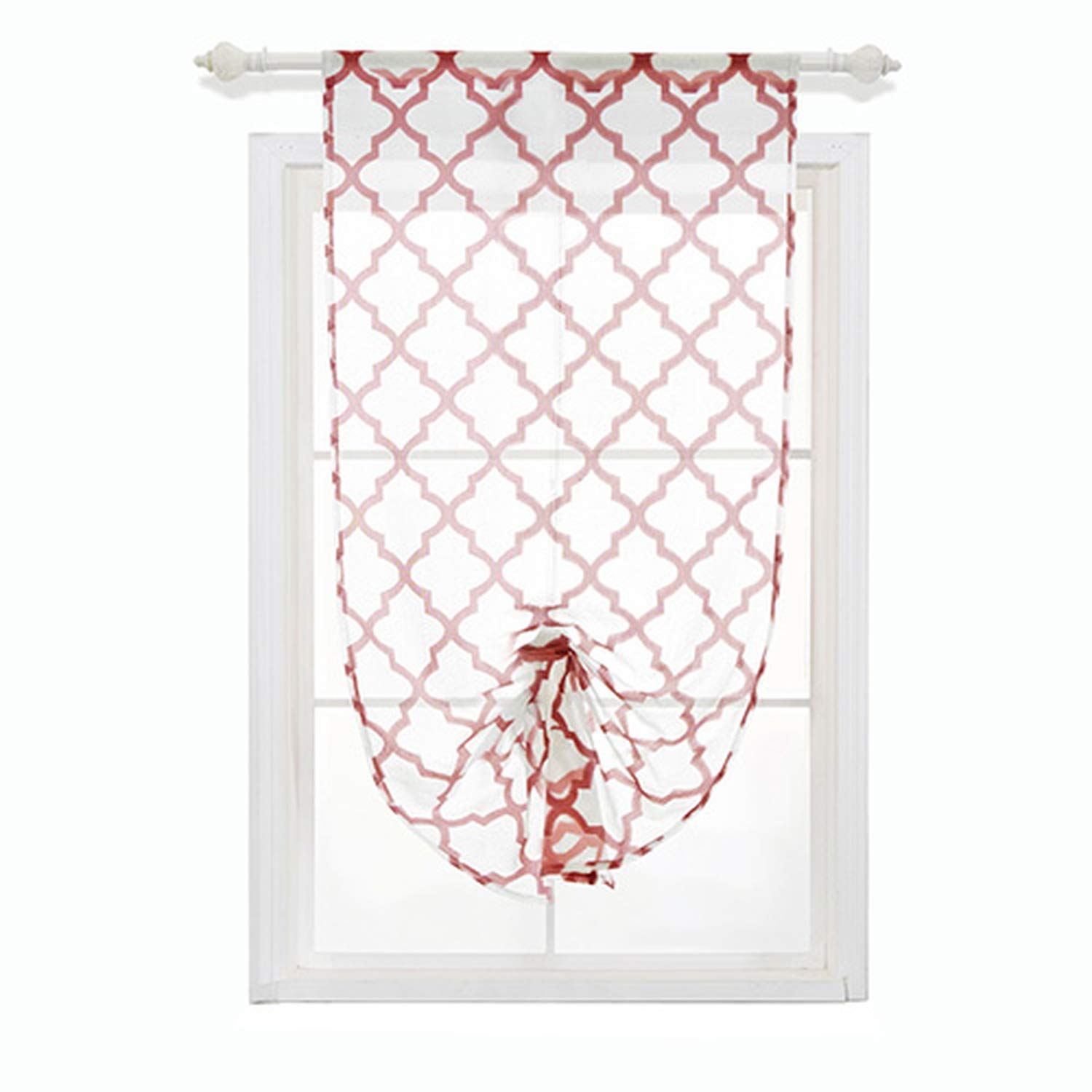 Amazon Com Ouok Short Window Curtains Plaid Modern Style Curtains