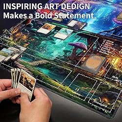 EDGFRTOIO Playmat with Zones for MTG Card Game