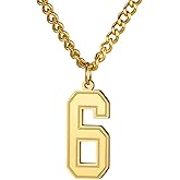 KeyStyle Number Necklace For Men Women, Custom Youth Baseball Necklaces with Numbers for Boys, Personalized Jersey Number Chain Sports Fans Pendant Soccer Football Basketball for Girls