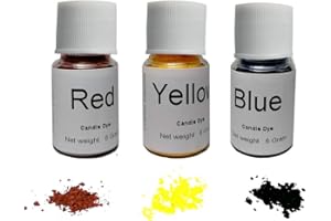 KINGFINGER DIY Soy Candle Dye Highly Concentrated Assorted Bottle,Red,Yellow and Blue,Each Bottle can be Made 11 LB Soy Candle Wax