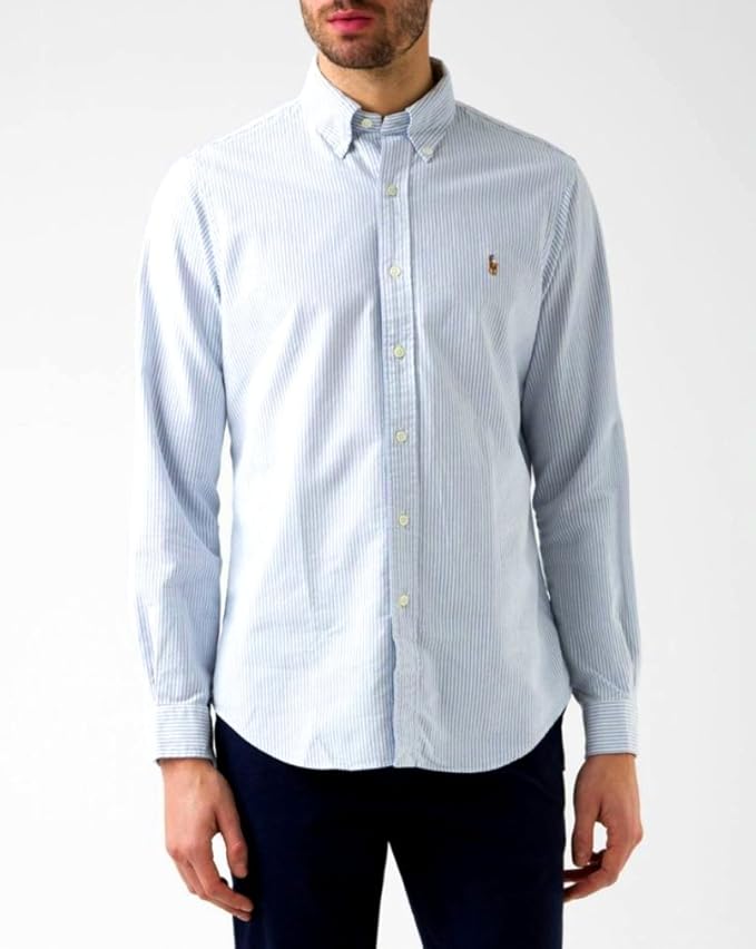 polo ralph lauren black and white striped dress shirt