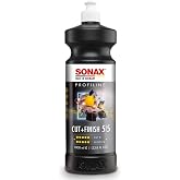 SONAX Cut &amp; Finish Rubbing Compound, Heavy Cutting Compound, 1L / 33.8 oz | Cutting compound for cars rated 5 cut, 5 gloss removes P1500 sanding marks and refines paint to a clear, high-gloss finish.
