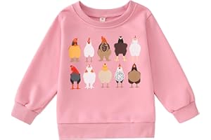 GLIGLITTR Chicken Shirt Toddler Boy Girls Thanksgiving Crewneck Sweatshirt Funny Turkey Long Sleeve Outfits Kids Fall Clothes