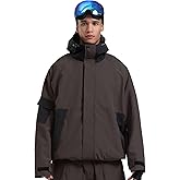GSOU SNOW Mens Womens Ski Jacket Baggy Snowboard Coat Waterproof Shell Jacket Snow Hoodie Loose Fit For Winter Outdoor Sports