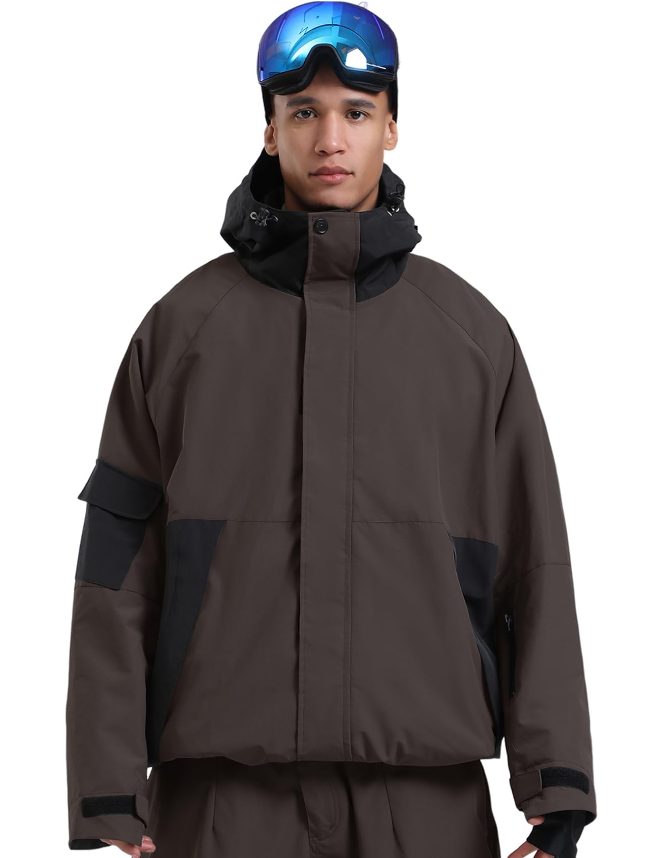 Photo 1 of GSOU SNOW Mens Womens Ski Jacket Baggy Snowboard Coat Waterproof Insulated Snow Hoodie For Winter Outdoor Sports Loose Fit