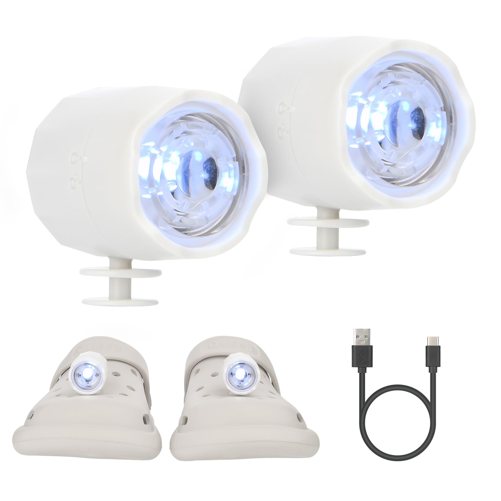 mafiti Headlights for Shoes, 2Pcs Rechargeable LED Lights for Shoes with IPX5 Waterproof, Used for Walking, Cycling and Running at Night, Headlights Unique Design Gifts for Adults and Children
