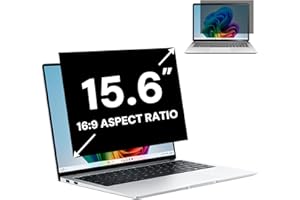 15.6 Inch 16:9 Laptop Privacy Screen Filter, Computer Monitor Privacy Shield and Anti Glare Blue Light Filter, Removable 15.6