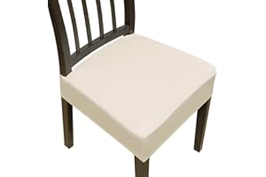 DREAHOTEXTIL Dining Chair Covers,Seat Covers for Dining Room Chairs Set of 4,Stretch Kitchen Chair Covers,Removable Washble Dining Room Chair Seat Cover,Chair Slipcovers Protector (Beige,with Zipper)
