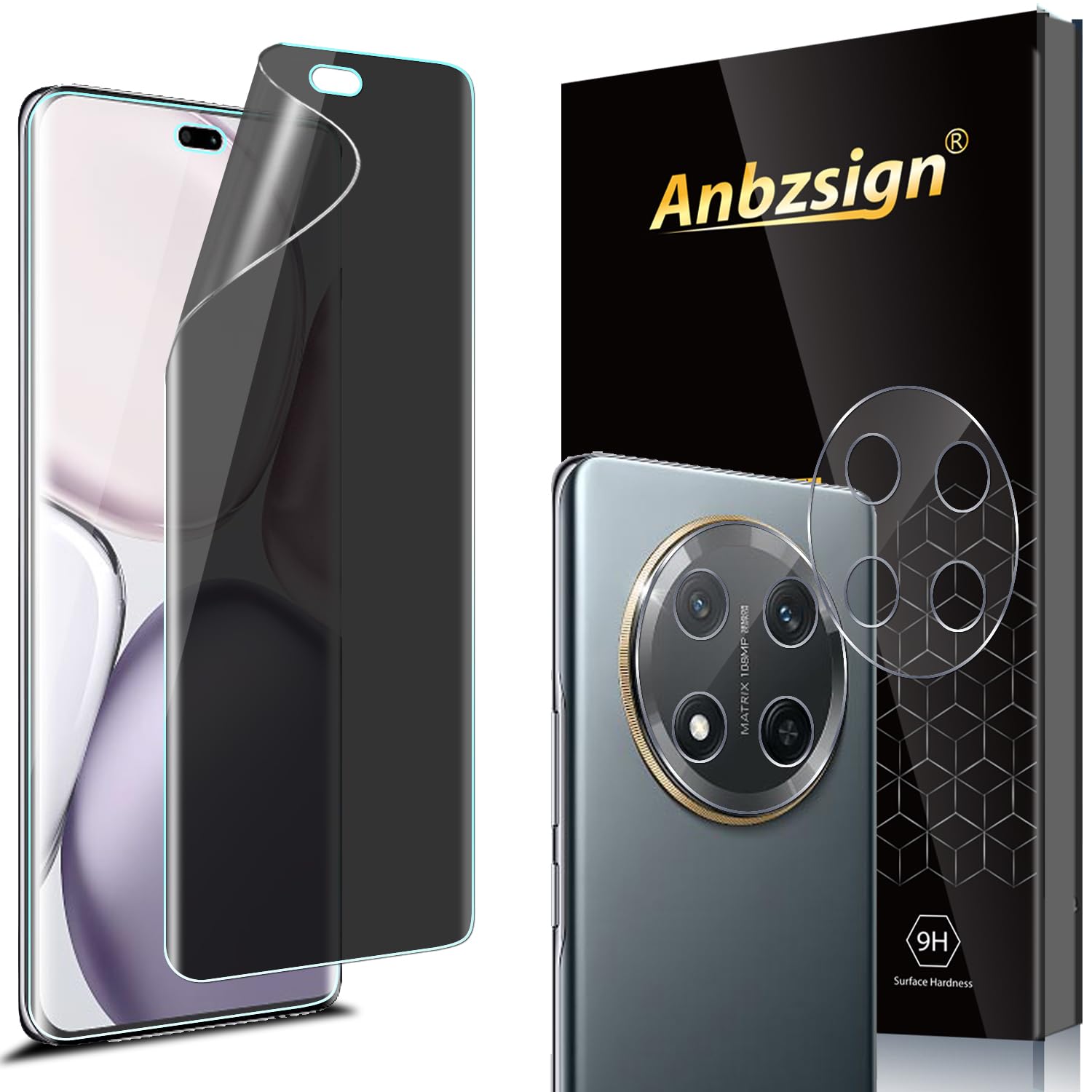 Photo 1 of Anbzsign (2+2 Pack for Honor Magic 7 Lite / X9c 5G Privacy Screen Protector and Camera Lens Protector, Flexible Film Anti-Spy Case Friendly.
