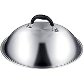 Griddle Accessories for Blackstone, Commercial Grade 12 Inch Heavy Duty Round Basting Cover, Stainless Steel Cheese Melting Dome and Steaming Cover, Best for Use in Flat Top Grill Cooking