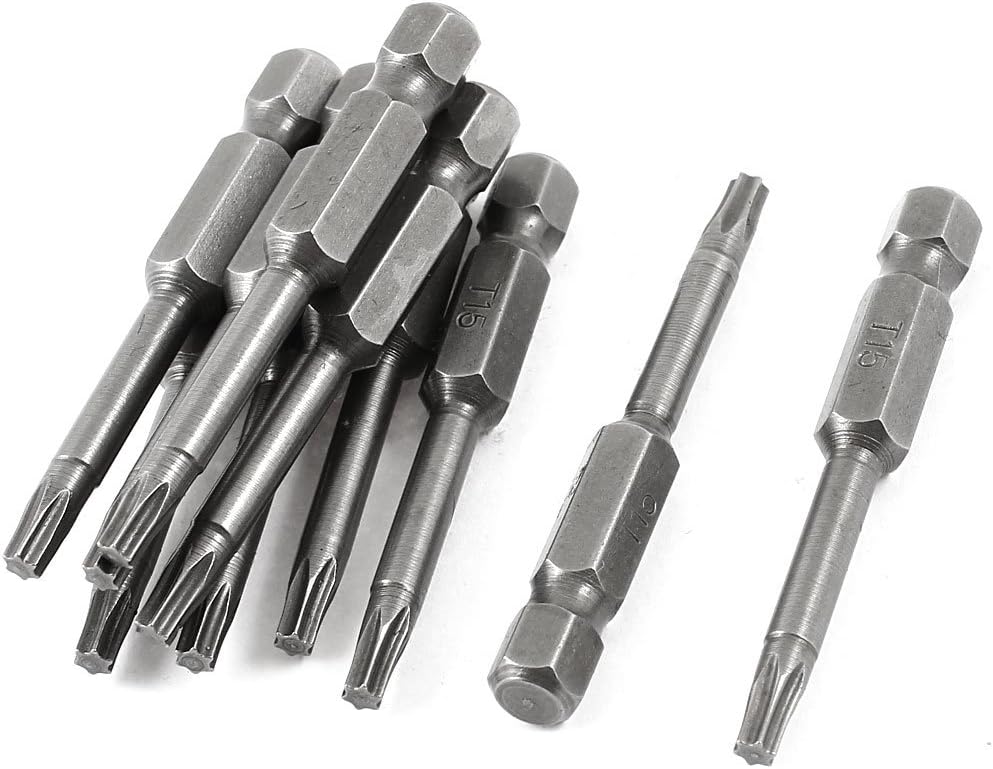 10pcs 7mm Hex Shank T15 Tip Torx Screwdriver Bits 50mm Long Amazon.co.uk DIY & Tools