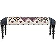 LR Home Southwestern Geometric Accent Bench, Red/Multicolored, 47" W x 16" D x 18" H