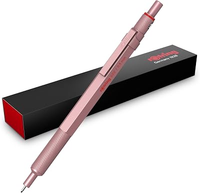 rOtring 600 Mechanical Pencil 0.5 mm HB Lead All-Metal Rose Gold
