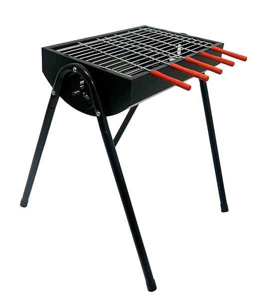 Fabrilla Charcoal Barbeque Grill Set with Legs (Black)