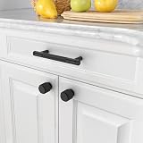 Amerdeco 10 Pack Matte Black Knurled Cabinet Pulls 96mm Hole Center AM003 view 4