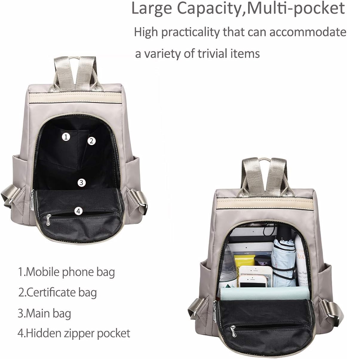 NICOLE & DORIS Fashion Women Backpack Casual Ladies Rucksack Shoulder Handbags School Bag Oxford Cloth Anti-theft Design Dark blue - Image 5