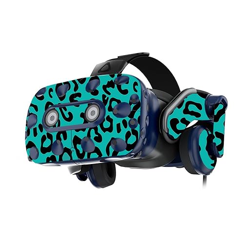 MightySkins Skin Compatible with HTC Vive Pro VR Headset - Teal Leopard | Protective, Durable, and Unique Vinyl Decal wrap Cover | Easy to Apply, Remove, and Change Styles | Made in The USA - Amazon deal for $16.42