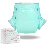 Littleforbig Adjustable Tapes Adult Diaper 10 Pieces - ABDry Ultra Absorbent Diapers 6500 mL Green (Medium 28"-38")