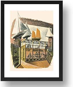 Period Prints modelo barcos y ferrocarriles por Eric Ravilious, arte