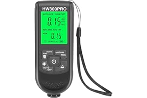 Abizarch Paint Thickness Gauge Meter Fe/NFe Probe Coating Thickness Gauge Professional Multifunctional Car Paint Depth Gauge Test Precise HW-300PRO for Car Automatic Detection(black) (black)