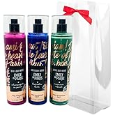 Bath & Body Works EMILY IN PARIS Collection - Champagne in Paris, Lavender Luxe, Macaron Cloud Fine Fragrance Mist 3-piece bundle with a Red Bow for Holidays - Full Size