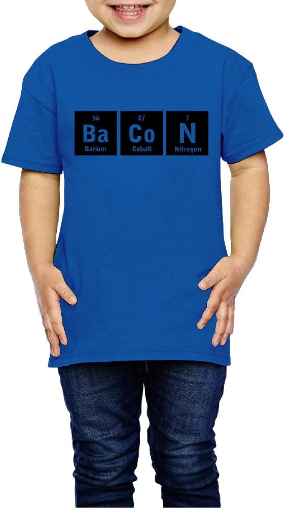 UUe The Elements of Bacon Unisex Kids Cotton 2-6 Years Old Children T-Shirt RoyalBlue