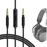 GEEKRIA Audio Cable with Mic Compatible with V-Moda Crossfade LP/2 Headphones, 1/8" (3.5mm) to 3.5mm Replacement Stereo Cord with Inline Microphone and Volume Control (4 ft/1.2 m)
