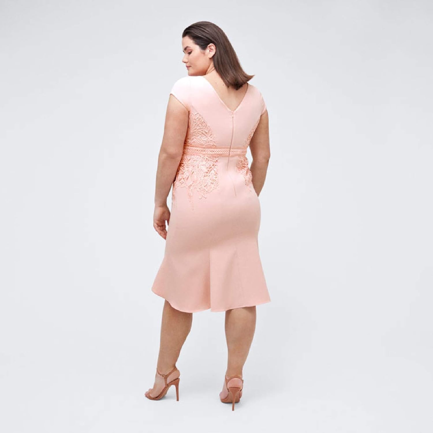 coast blush lace waist shift dress