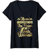 Womens Aries Woman Aries Zodiac Sign Aries Horoscope V-Neck T-Shirt