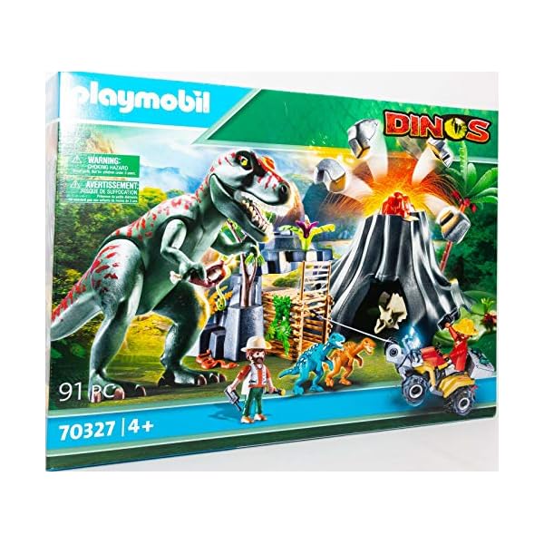 Playmobil 70327 Dinos XXL T-Rex Dinosaurier mit Vulkanausbruch und Figuren – Bild 8