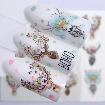 2019 10pcs Set New Designs Wolf Deer Flamingo Nail Art Water Decals Transfer Sticker Manicure 2019 10pcs Set New Designs Wolf Deer Flamingo Nail Art Water Decals Transfer Sticker Manicure