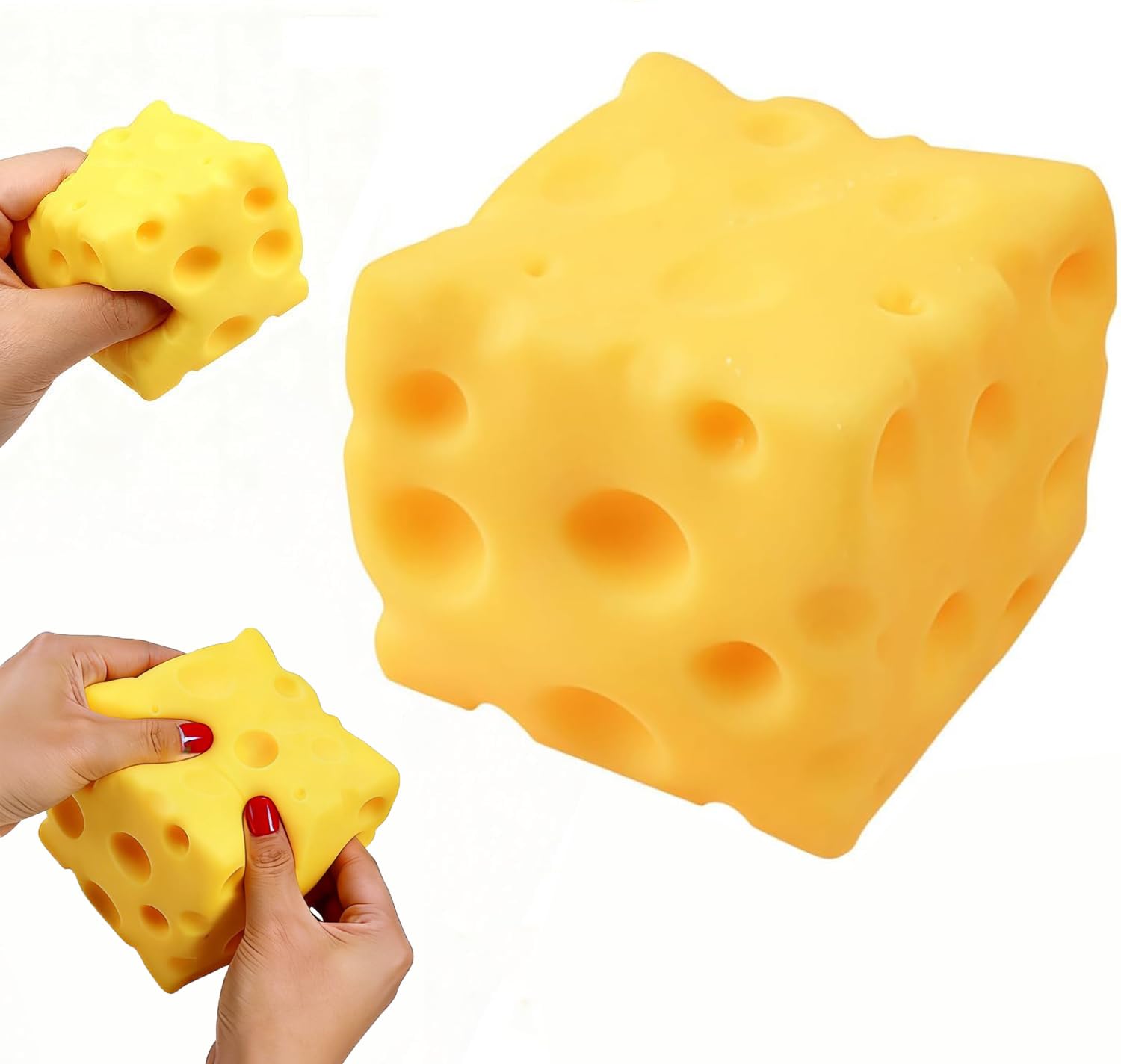 Photo 1 of ?Yellow Cheese Squeeze Toy,Soft Novelty Toy, Rebounding Sensory,Help for Relax,Focus, Sensory Cheese for & Adults, Soft Novelty Rebounding Fidget Toy for Party (3.93 in)