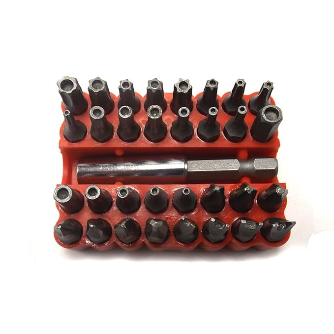 Generic Solid Screws Security Tamper Proof Spanner Star Hex Torx Wing Screwdriver Bits with 1/4" 6.35mm Magnetic Holder Drill Tools 33PC