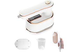 HFLYJPYW Mini Steam Iron for Clothes, Travel Steamer for Clothes Portable Steamer Travel Iron, Micro Steam Mini Handheld Support Dry And Wet Ironing for Home Travel (White)