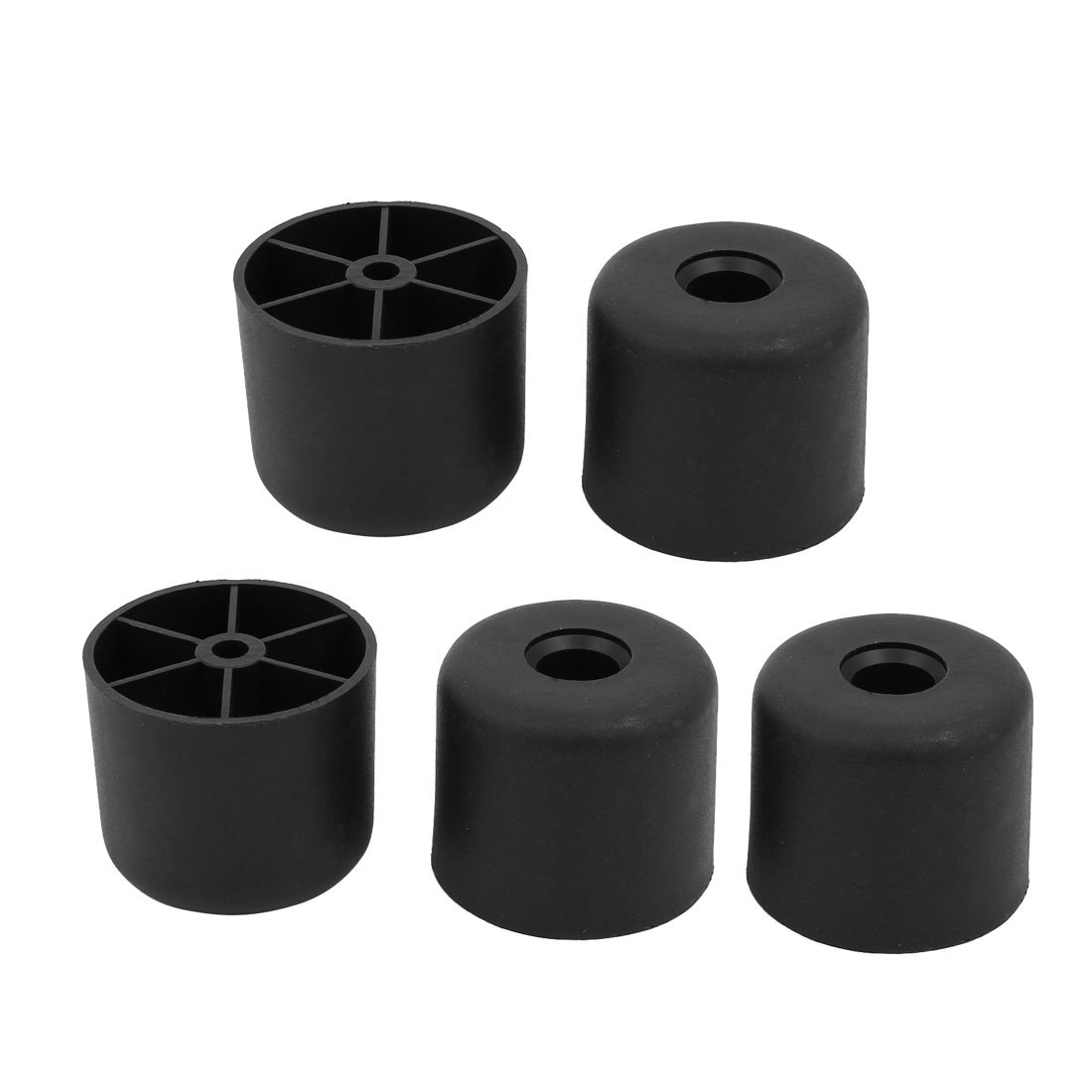 Sourcingmap 5Pcs 50mm Diameter 40mm Height Cabinet Sofa Leg Feet Black Plastic Frosted