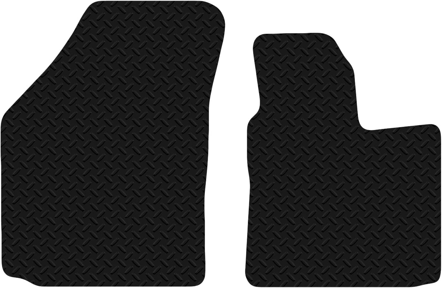 Carsio Black Floor Rubber Fully Tailored Car Mats 3mm 2pc Set TO FIT - Caddy 2004 - Onwards