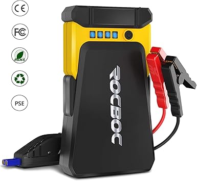 Amazon.com: ROCBOC 1200A Peak Arrancador de batería de coche ...