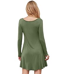 DEARCASE Women's T-Shirt Dress Army Green Medium