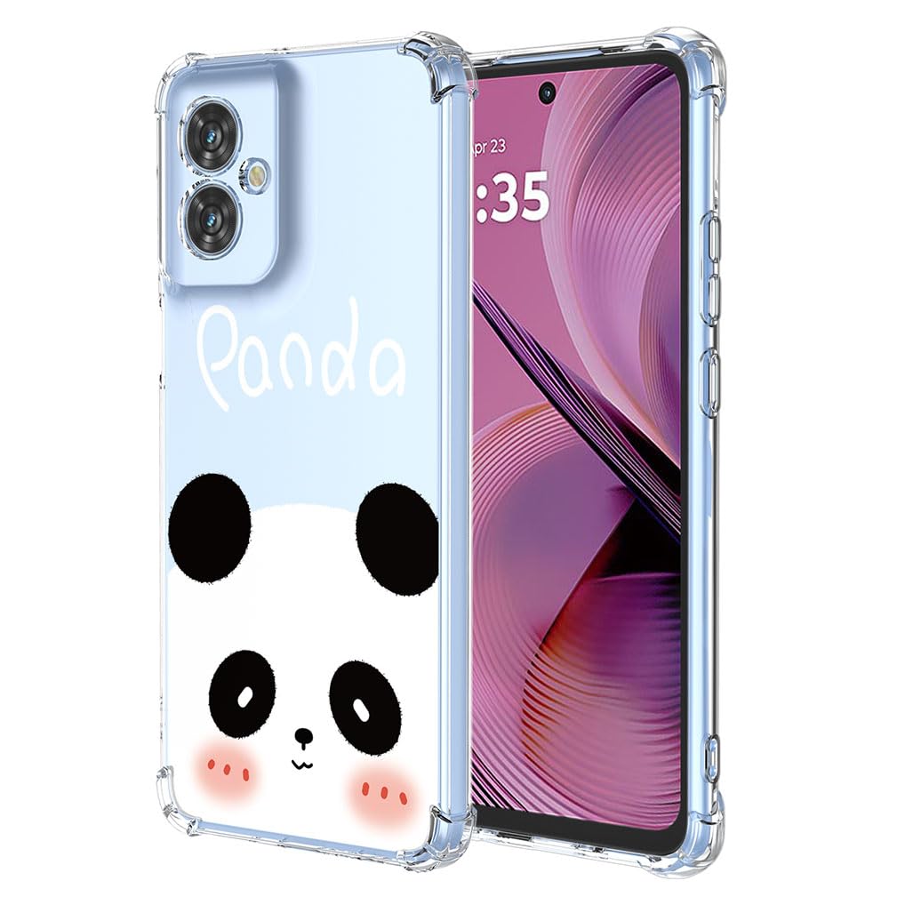 SEAHAI Case for Motorola Moto G55 5G, Ultra Thin Soft Silicone Clear Back TPU Bumper Shockproof Cover Fashion Flowers Graphic Colorful Skin Slim Case - Panda