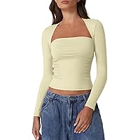 QINSEN Lace Top for Womens Square Neck Slimming Fit Lace Trim Cami
