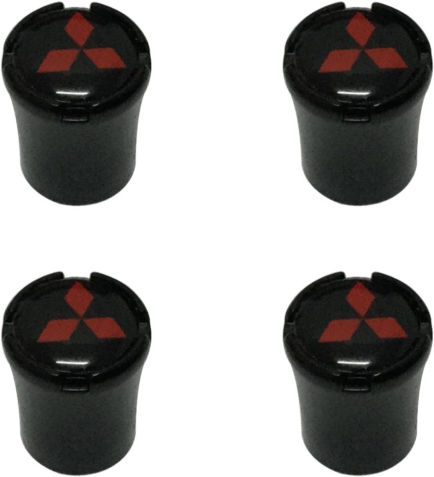 Modern Design 4pcs Black Logo Auto Car Wheel Tire Air Valve Caps Tire Decoration For Mitsubishi Car Model