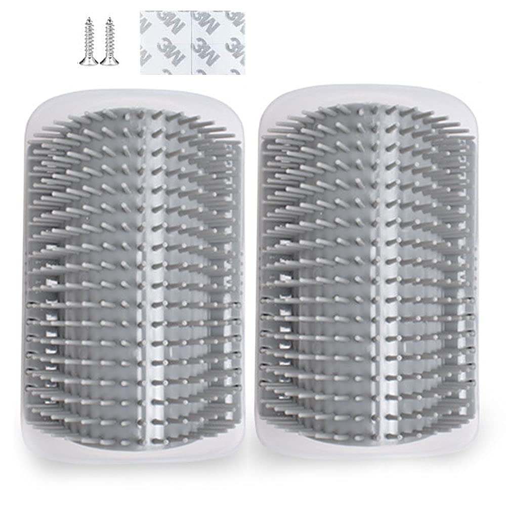 2PCS Cat Self Corner Groomer Wall Corner Massage Comb Cat Corner Groomer Brush for Long Short Hair Cats Hair Combing