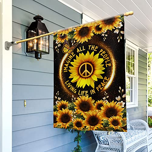 FLAGWIX Sunflower Hippie Peace Flag